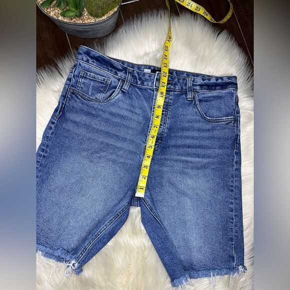 KUT “Margot” high rise long shorts Denim Cutoff Shorts sz 10 - Picture 6 of 7